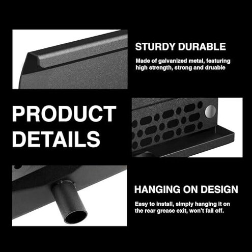 Rear Grease Drainage System for Blackstone Grease Catcher Upgrade,Grease Bucket with Transparent Lid,Grease Trap Funnel,12 Pack Foil Bucket Liners,Blackstone Griddle Accessories,Two Mounting Methods