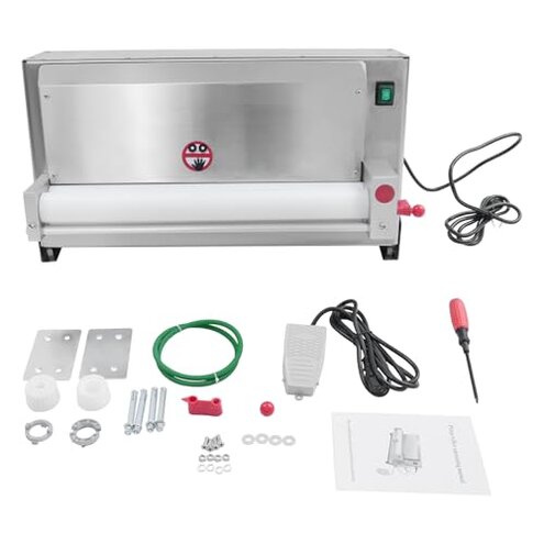 Headery Electric Pizza Dough Roller Sheeter Machine, Automatic Commercial Pizza Press Making Machine 450W 110V Stainless Steel Pasta Maker Machine For Bakeries Pizzerias, Restaurants Kitchens (3-12in)