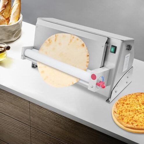 Headery Electric Pizza Dough Roller Sheeter Machine, Automatic Commercial Pizza Press Making Machine 450W 110V Stainless Steel Pasta Maker Machine For Bakeries Pizzerias, Restaurants Kitchens (3-12in)