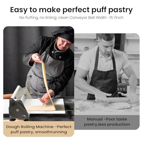 Compact Dough Sheeter (12") with 2 Sheeter Board. Manual Dough Sheeter Machine with Adjustable Thickness Settings for Making Fudge Crust, Pizza Dough, Puff Pastry Dough