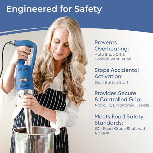 TK Commercial Immersion Blender, 750 Watt/1 HP Variable Speed Motor, 20,000 RPM X-Heavy Duty with Performance Assurance - 20"