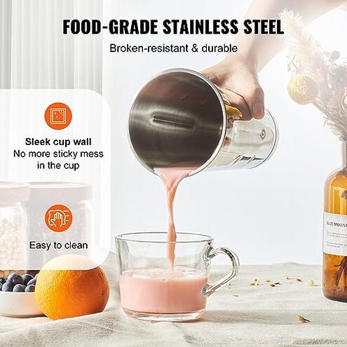 VEVOR Milkshake Maker Machine, 375W Commercial Milk Shake Maker Mixer, Single Head Drink Mixer Blender Machine, 3-Speed Milkshake Blender with 27.7oz Stainless Steel Cup for Commercial