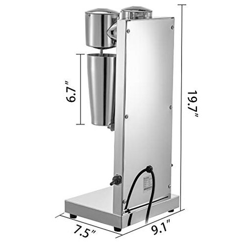 VEVOR Milkshake Double Head Electric Blender, 180W, Silver, 800ml