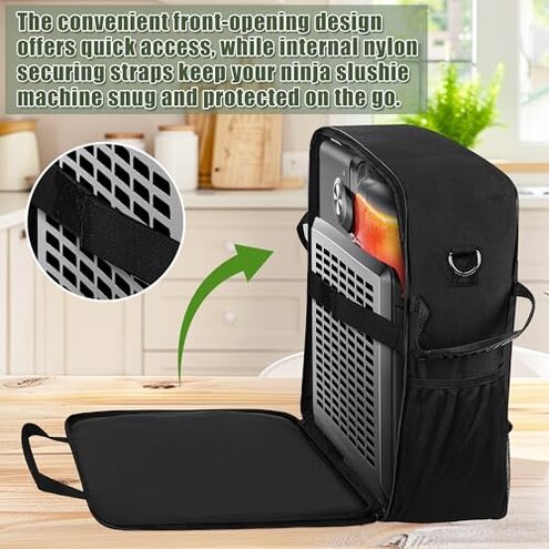Buseeau Carrying Bag for Ninja SLUSHi Slushie Machine FS301, Waterproof Portable Outdoor Frozen Drink Maker Travel Bag, Frozen Drink Maker Bag with Front-Opening Design and Large Accessory Pocket