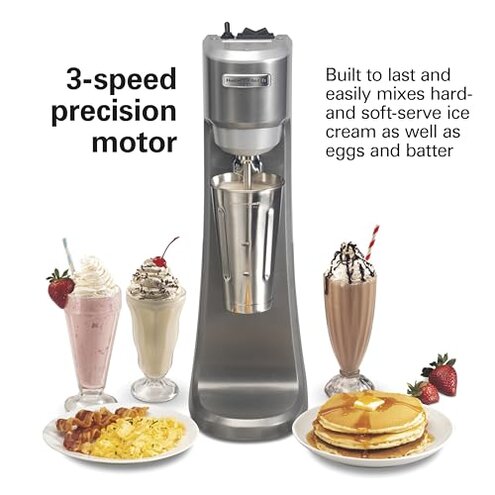 Hamilton Beach Commercial HMD200R Single-Spindle Drink Mixer, 3 Speed Universal Motor, Hands-Free Operation, NSF Certified