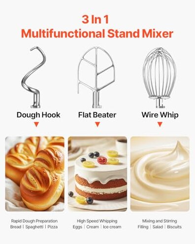 Happybuy 15Qt Commercial Food Mixer with Timing Function, Commercial Mixer 600W Stainless Steel Bowl Heavy Duty Electric Food Mixer Commercial with 3 Speeds Adjustable, Perfect for Bakery Pizzeria