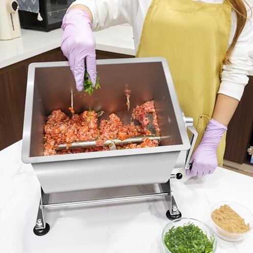 Wutfly Butcher Series 35 lb / 6 Gallon Manual Tilting Meat Mixer