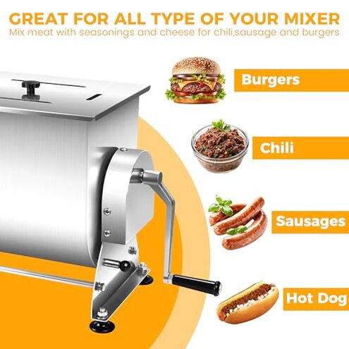 Wutfly Butcher Series 35 lb / 6 Gallon Manual Tilting Meat Mixer