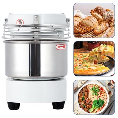 GarveeTech Commercial Food Mixer, 10.5 Qt Touch Screen Dough Mixer Machine with Timer, Security Shield, 650W Dual Rotating Dough Kneading Machine Food-grade Stainless Steel Bowl for Restaurant Bakery