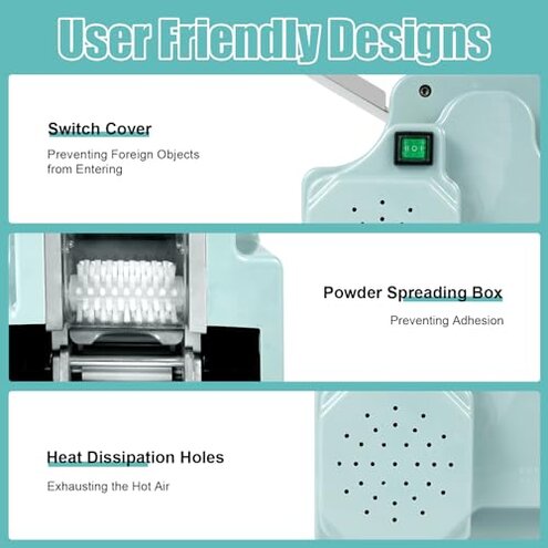 Commercial Electric Dumpling Skin Maker, 110V 140W Dumpling Wrappers Maker Wonton Dough Wrapper 50-60 Pieces/min, 3.15in Circular Mold, Automatic Dumpling Skin Processing Machine, Chaos Skin Machine