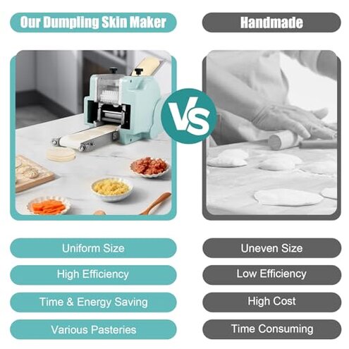 Commercial Electric Dumpling Skin Maker, 110V 140W Dumpling Wrappers Maker Wonton Dough Wrapper 50-60 Pieces/min, 3.15in Circular Mold, Automatic Dumpling Skin Processing Machine, Chaos Skin Machine
