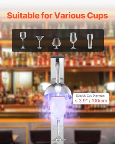INNOVECO Glass Chiller &ndash; CO2 Glass Froster for Cups and Glasses &ndash; Instant Drink Chiller for Cocktail, Beer, Mixed Drinks, Wine &ndash; Glass Chiller for Bar, Restaurant, Kitchen.