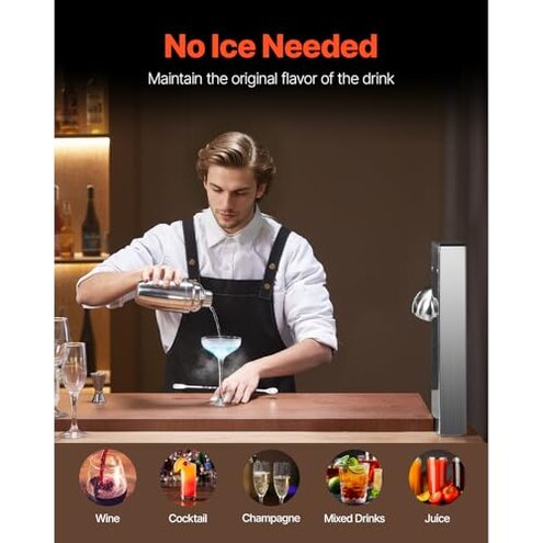 Instant Glass Froster Chiller,CO2 Powered,8-10 Seconds/Cup,for Wine,Cocktail,Champagne,Mixed Drinks and Juice.for Bar,Restaurant and Home Kitchen