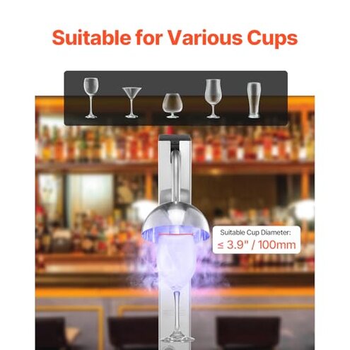 Instant Glass Froster Chiller,CO2 Powered,8-10 Seconds/Cup,for Wine,Cocktail,Champagne,Mixed Drinks and Juice.for Bar,Restaurant and Home Kitchen