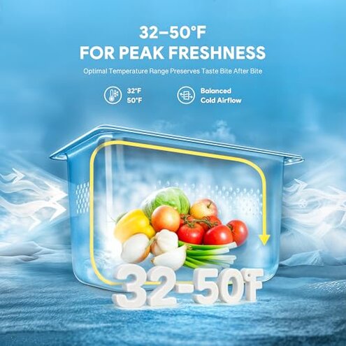 VEVOR Refrigerated Condiment Prep Station, 135 W Countertop Refrigerated Condiment Station, with 2 1/3 Pans & 4 1/6 Pans, 304 Stainless Body and PC Lid, Sandwich Prep Table with Stainless Guard, ETL