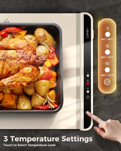 Warming Mat for Food,Food Warming Mat,Electric Warming Tray for Buffets Party and Home Daily Use,Heating Fastly in 10s,Portable Design,Timed Function for Your Family.