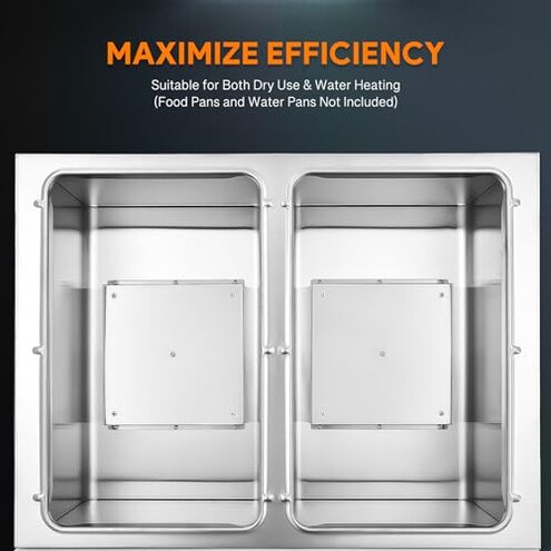 WILPREP 2 Well Commercial Gas Steam Table, 7000BTU Natural Gas Food Warmer with 8" Cutting Board & Storage Shelf, 30" Stainless Steel Food Warmer with Knob Control for Catering Buffets Restaurants