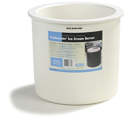 Carlisle FoodService Products Coldmaster Ice Cream Server Insulated Crock with Lid for Kitchens and Restaurants, Plastic, 3 Gallons, White