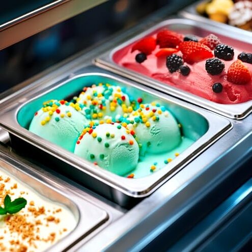 West Bay 4 Pack 1/2 Half Size Hotel Pan with Lids, 4'' Deep Steam Table Pan with Lid, 12.8''L x 10.4''W Stainless Steel Pans for Home, Party, Hotel, Buffet