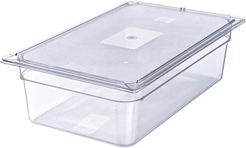Carlisle FoodService Products Storplus Full-Size Plastic Food Pan for Catering, Buffets, and Restaurants, Polycarbonate 6 Inches Deep, Clear