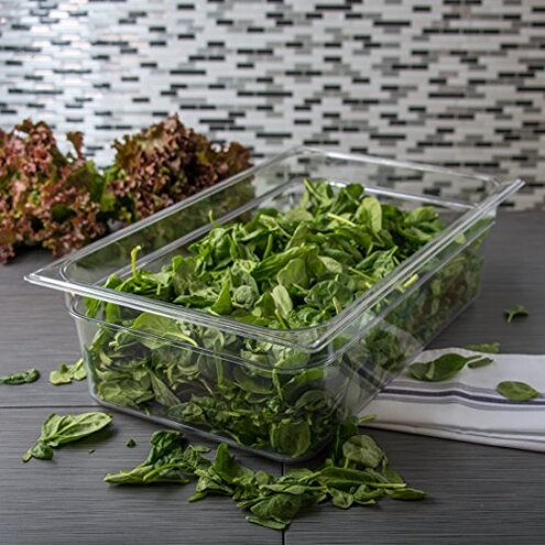 Carlisle FoodService Products Storplus Full-Size Plastic Food Pan for Catering, Buffets, and Restaurants, Polycarbonate 6 Inches Deep, Clear