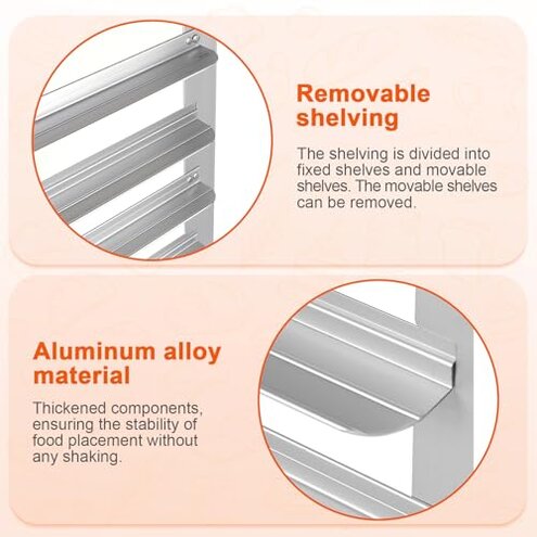 VEVOR 10-Tier Bun Pan Rack, Aluminum Racking Trolley Storage with Brake Wheels, Commercial Bakery Racks for Half & Full Sheet, Speed Rack For Kitchen Home, Bread Baking Equipment, 26"L x 20.3"W x 39"H