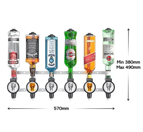 Barbarian Liquor Dispenser For Home Bar 3/4/6 Bottle Wall Mounted - Bar Butler Shot Measure Bracket Alcohol Wine Upside Down Drink Jigger Optics Man cave