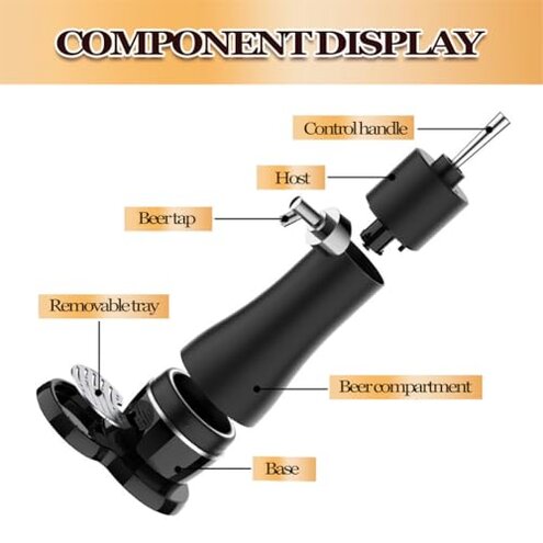 YRJCHCG Draft Beer Dispenser, Beer Foam Maker, Beer Draft System for Canned and Bottled, Beer Gifts for Men, Father's Day, Birthday, Black