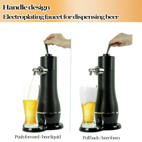 YRJCHCG Draft Beer Dispenser, Beer Foam Maker, Beer Draft System for Canned and Bottled, Beer Gifts for Men, Father's Day, Birthday, Black