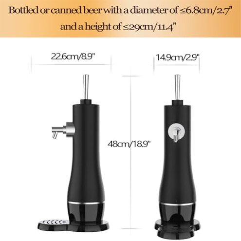 YRJCHCG Draft Beer Dispenser, Beer Foam Maker, Beer Draft System for Canned and Bottled, Beer Gifts for Men, Father's Day, Birthday, Black