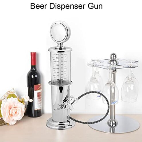 Gavigain Pump Liquor Dispenser for Home, Single Beverage Dispenser 1000cc Capacity Single Gun Beer Beverage Dispenser ContainerAlcohol Beer Dispenser for Bars Hotels KTV and Home