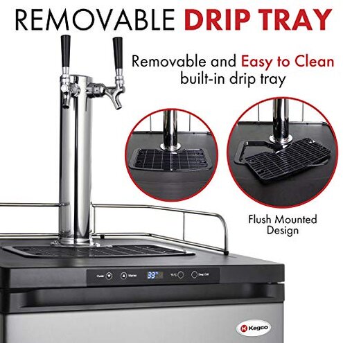 Kegco HBK309S-2 Home Brew Keg Dispenser, Stainless Steel, 2 Tap