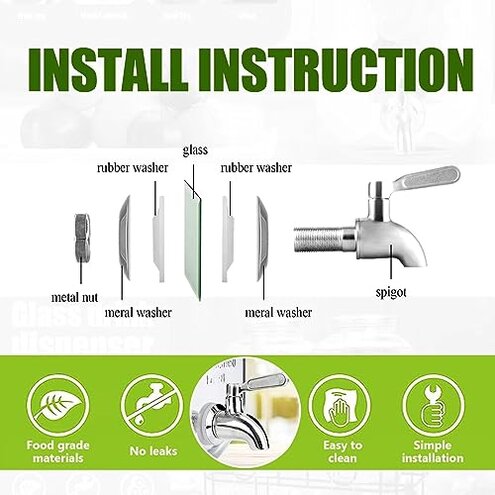 1 Gallon Glass Drink Dispensers For Parties 2PACK.Beverage Dispenser,Glass Drink Dispenser With Stand And Stainless Steel Spigot 100% Leakproof.Lemonade Dispenser With Ice Cylinder.Laundry Detergent