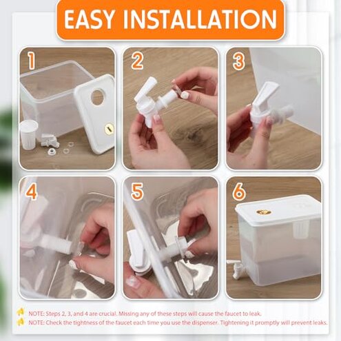 Domensi 4 Pack 2 Gallon Fridge Beverage Drink Dispenser with Spigot Leak-proof Lids Filter Screen Juice Container Sealed Plastic Lemonade Water Milk Cold Hot Drink Tea Jug for Party Daily Use