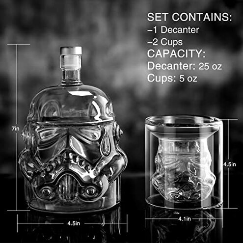 Whiskey Decanter Set, Whiskey Decanter with 2 Glasses, Decanter Set for Men Scotch Bourbon Vodka, Bosses Day Gifts for Men Dad Husband Boyfriend