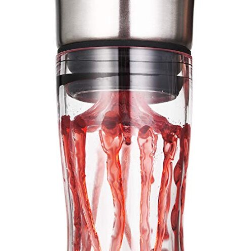 Wine Decanter Built-in Aerator Pourer, Wine Carafe, Red Wine Decanter,100% Lead-free Crystal Glass, Wine Hand-held Aerator, Wine Gift, Wine Accessories (Clear，Crystal)