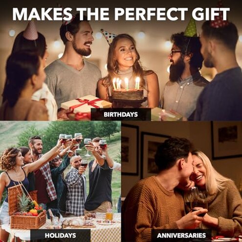 Le Chateau Large Elegant Crystal Wine Decanter with Aerator – 750ml Glass Decanter – Hand-Blown Lead-Free Clear Glass Carafe with Aerator – Hand Held Gifts Red Wine Accessories/for Wine Lovers