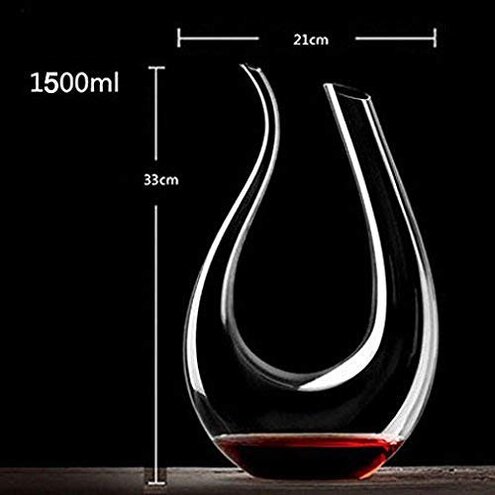 Wine Decanter,Red Wine Carafe,Wine Aerator,100% Hand Blown Lead-free Crystal Glass,Wine Decanters and Carafes,Wine Gift with Luxury Packaging,Wine Accessories (1500ML)