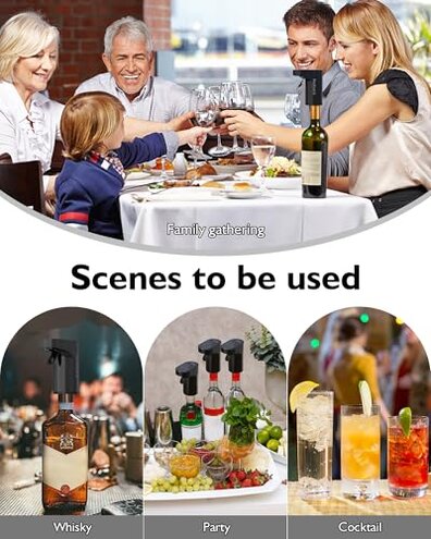 5-in-1 Electric Wine Decanter with Aerator,Digital Alcohol Bottle Dispenser Adjustable Dosing,Smart Whiskey Pourer, Liquor/Spirits Pump Automatic,Nice Gifts for Women Men Mom Dad Husband Boss(Black)