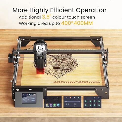 LONGER Laser Engraver Ray5 5000mW Engraver Machine with Air Assist Kit DIY CNC Laser Cutter Tool for Metal Glass Wood Working Area 15.7 "x15.7" with 4-in-1 Rotary Roller Kit