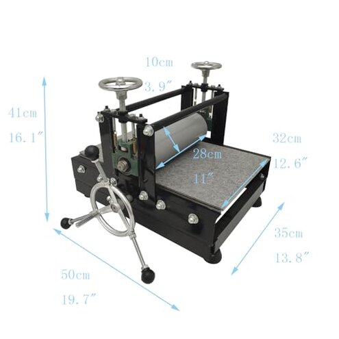 PreAsion Etching Press Machine Etching Printing Press Printmaking Letterpress Machine Printmaking Rubbing Machine Plaster Wood Paper Slab Roller Size: 28 * 10cm (11 * 3.9 ")