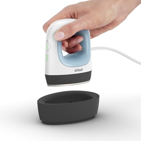 Cricut EasyPress Mini for Heat-Pressing Small Objects like Shoes, Stuffed Animals, Hats and More, Features 3 Heat Settings & Precision Tip, Ceramic-Coated Heat Plate, Compact & Lightweight, Zen Blue