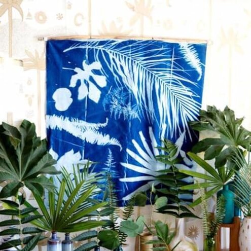 Csyidio Cyanotype Kit Include 2 Component Sensitizer Set, 40 Sheets A5 Paper Brush Tools and Instructions Sun Print Nature Printing Kit for Photographic Blueprints DIY Arts Crafts Projects