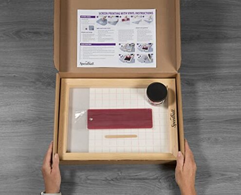 Speedball Beginner Screen Printing Craft Vinyl Kit, Use with Cutting Machine to Easily Print Custom T-Shirts and Home Decor