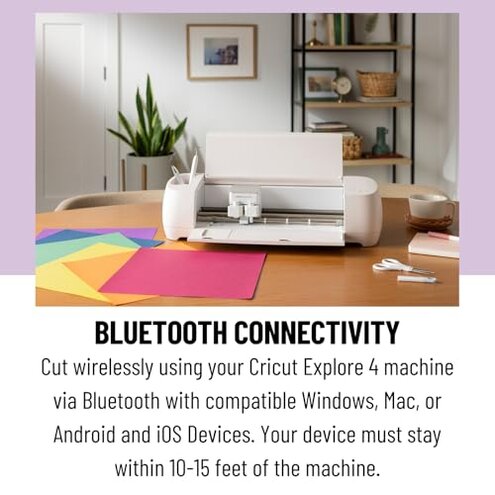 Cricut Explore 4 Machine with Vinyl and Iron-On Bundle - Beginner Friendly Craft Cutting Machine with Essential Materials, HTV and Adhesive Vinyl Variety Pack- DIY Decor Projects, Apparel and Decals