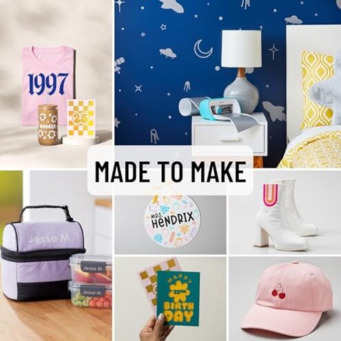 Cricut Joy Machine with Card Kit, Sampler Smart Vinyl Roll, Cutting Mats and Tool Set Bundle - Compact Tool for DIY Craft Projects and Decals, Beginner Craft Cutting Machine with Starting Materials