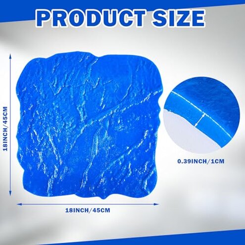 Gisafai 2 Pcs Concrete Stamps Mat Set Concrete Texturing Skin Polyurethane Stamp Stone Tile Texture Mat Seamless Slate floor Imprint Molds for Walls Outdoor Decorative (18" X 18")