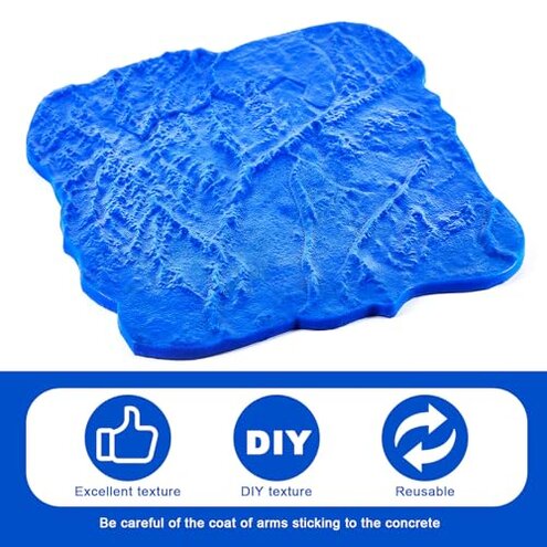 Gisafai 2 Pcs Concrete Stamps Mat Set Concrete Texturing Skin Polyurethane Stamp Stone Tile Texture Mat Seamless Slate floor Imprint Molds for Walls Outdoor Decorative (18" X 18")