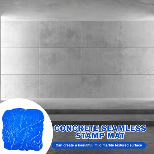Gisafai 2 Pcs Concrete Stamps Mat Set Concrete Texturing Skin Polyurethane Stamp Stone Tile Texture Mat Seamless Slate floor Imprint Molds for Walls Outdoor Decorative (18" X 18")