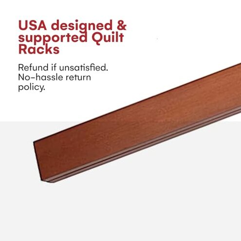 Precision Quilting Tools Quilt Hanger Rack - 60 Inches Wooden Design for Wall Hanging Quilts, Rugs, Blankets and Tapestries - Knob-Less Modern Style - Dark Stained Wood Tapestry Wall Hangers